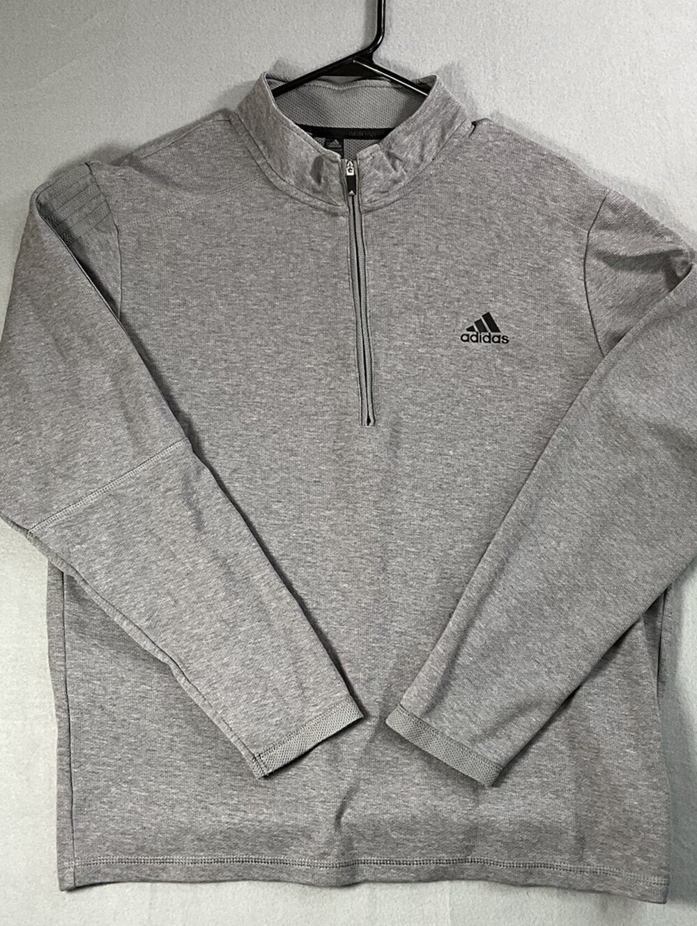 Adidas Quarter Zip Pullover Gray Sweatshirt Mens Medium Primegreen Active